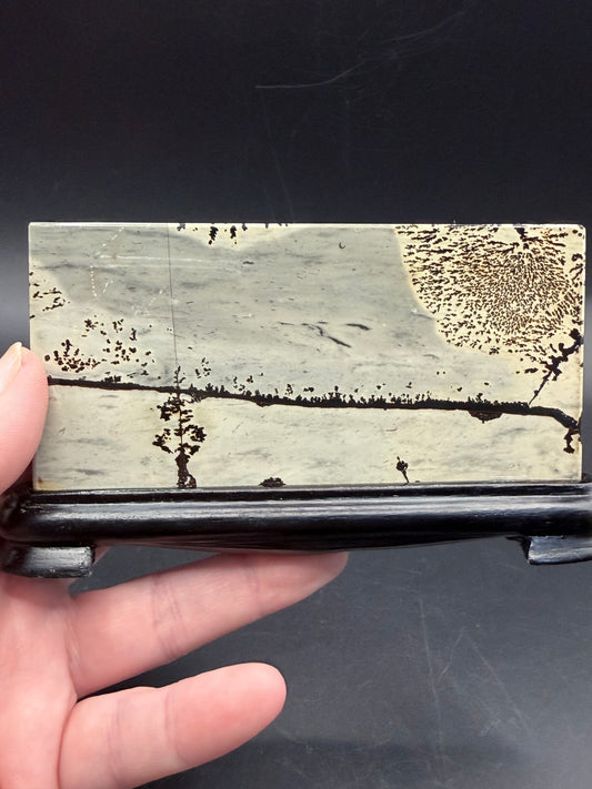Dendritic Picture Jasper Slab on Stand