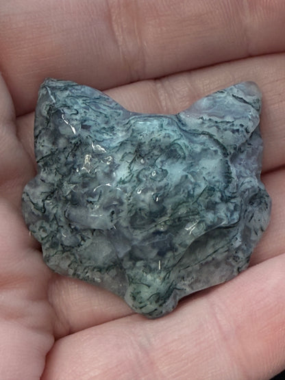 Moss Agate Mini Fox Mask