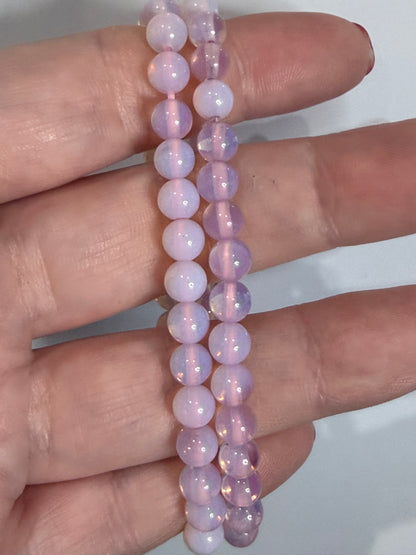 6mm Pink Opalite Bracelet – Emotional Calm • Self-Love • Gentle Positivity