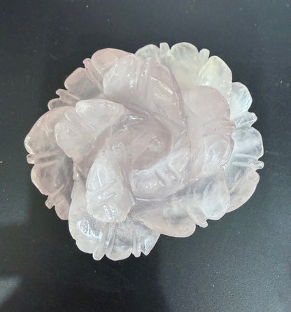 Rose Quartz Rose Carving with Light Base – 7.6 × 6.6 cm | 191g