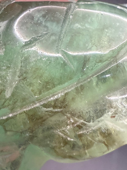 Fluorite Turtle Carving with Dendritic Inclusions