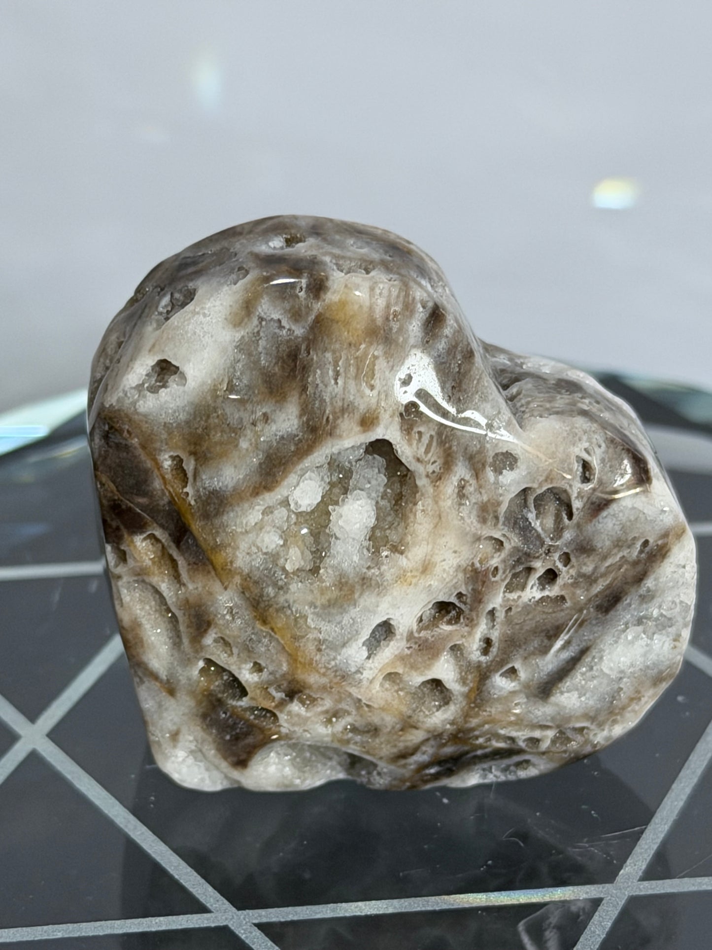 Sphalerite Free-Standing Heart with Druzy F - 4.6cm