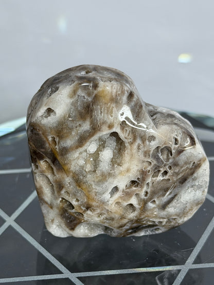 Sphalerite Free-Standing Heart with Druzy F - 4.6cm