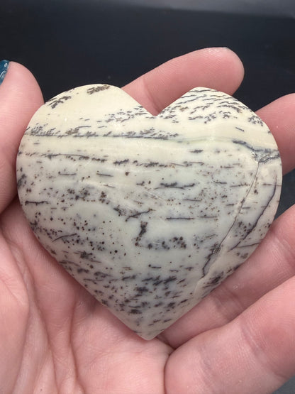 Dendritic Jasper Heart – Grounding & Growth 6cm