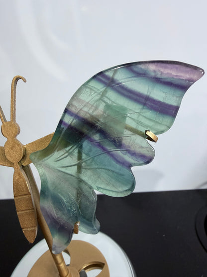 Rainbow Fluorite Butterfly on Stand – 15cm (Discounted)