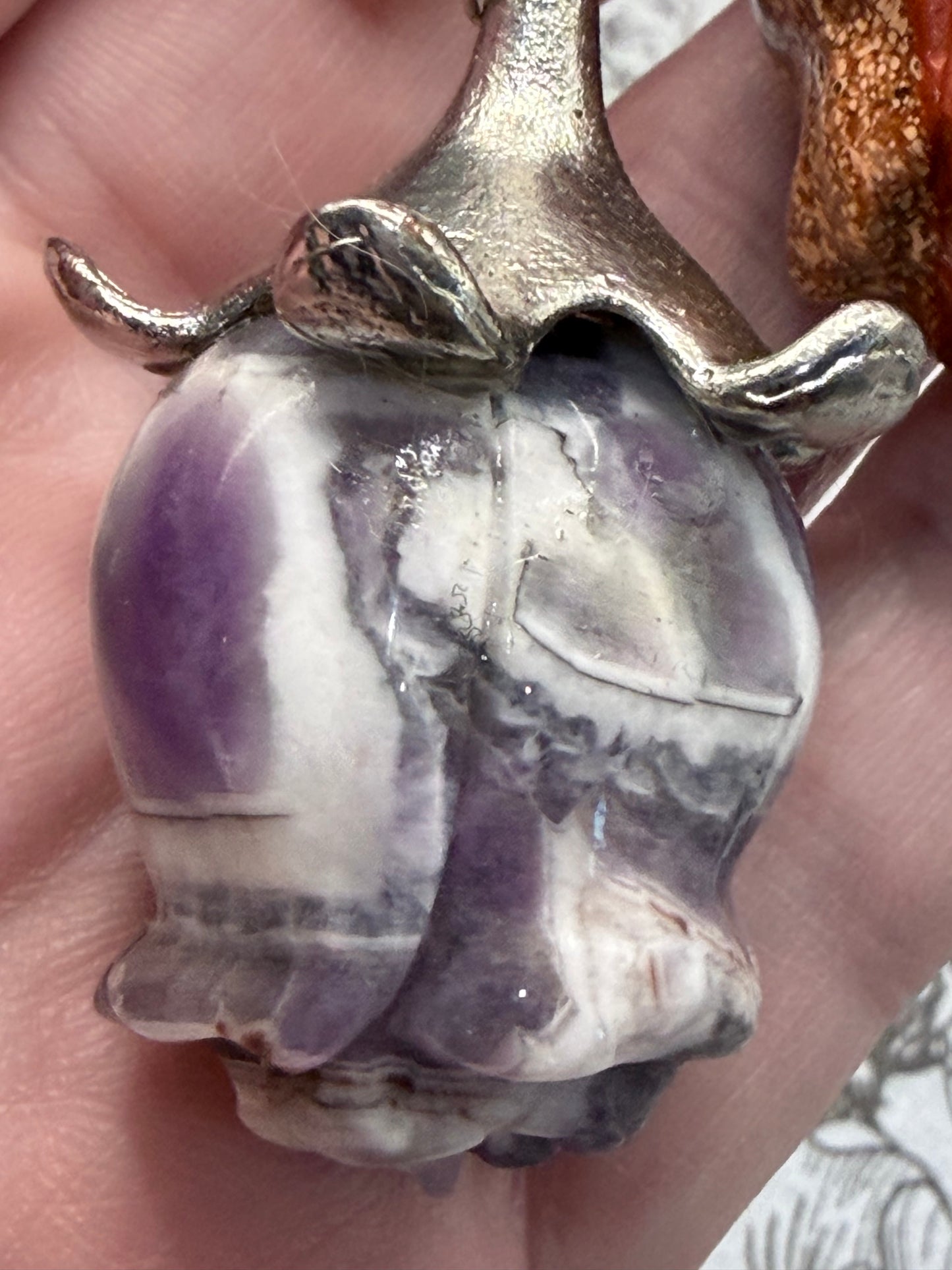 Dream Amethyst & Red Jasper Crystal Double Rose Stem (20cm)