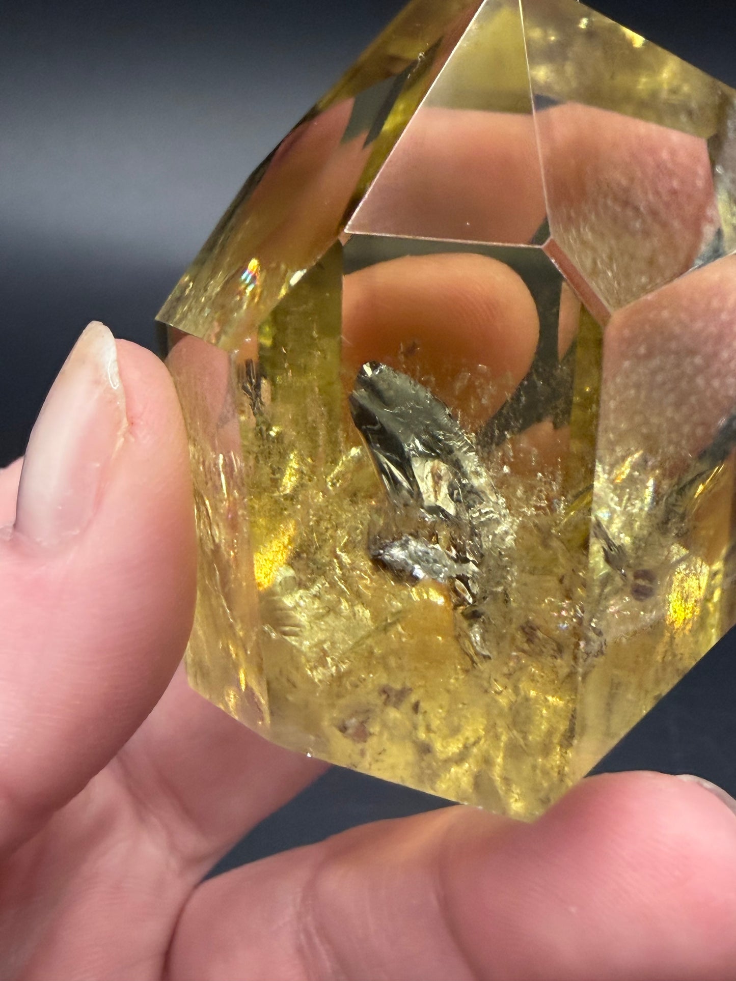 Golden Citrine Freeform — High Clarity with Rainbow Inclusions