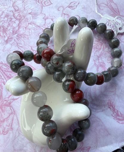 African BloodStone Bracelet 8mm