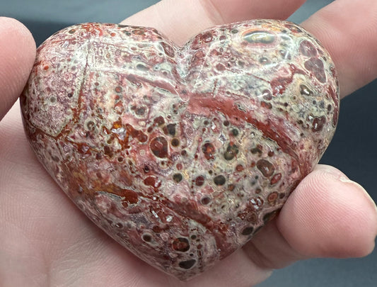 Leopard Skin Jasper Heart – 5.7cm C - Crystal wonderland By Lisa