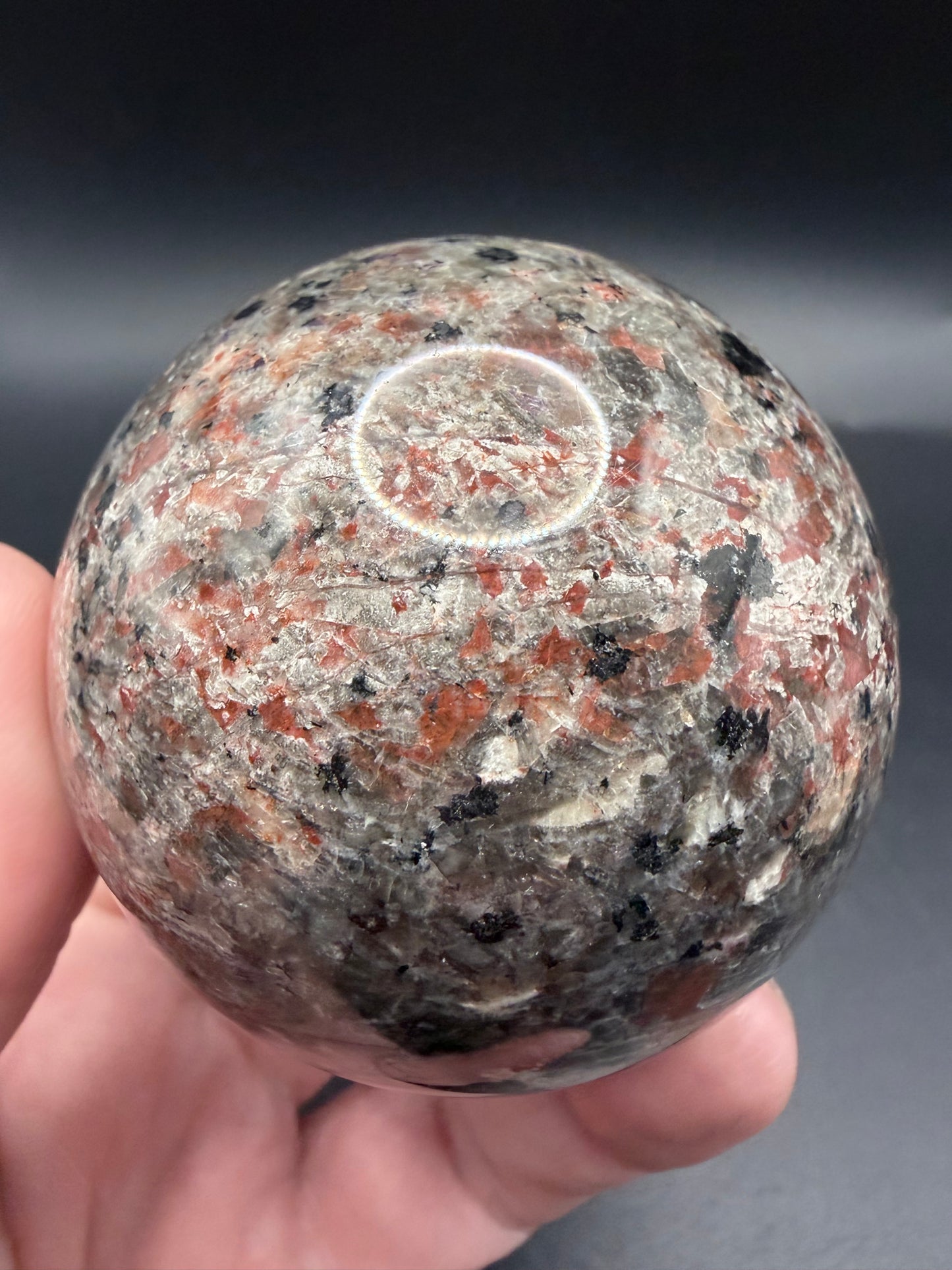 Yooperlite Sphere – UV Reactive Orange Glow