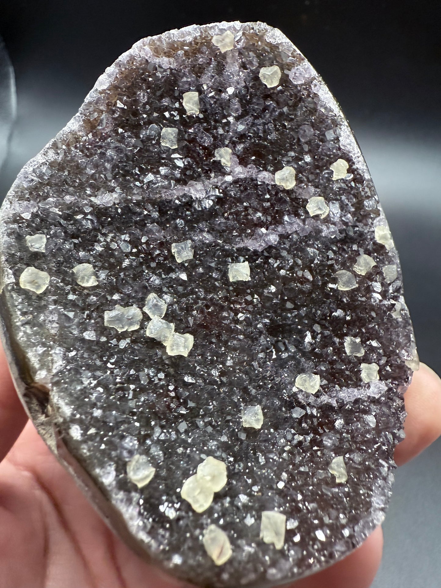 Red Amethyst with Calcite Cubes