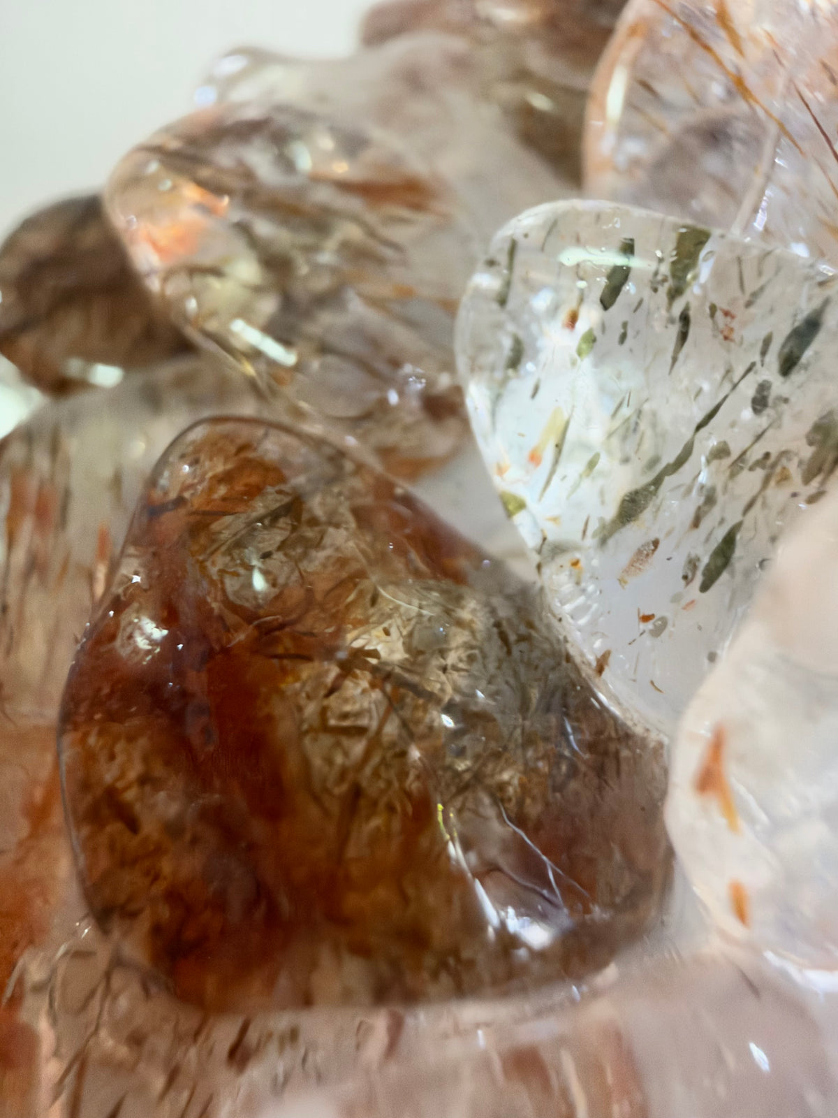 Copper Rutilated Quartz Echidna Colour Changing USB Lamp