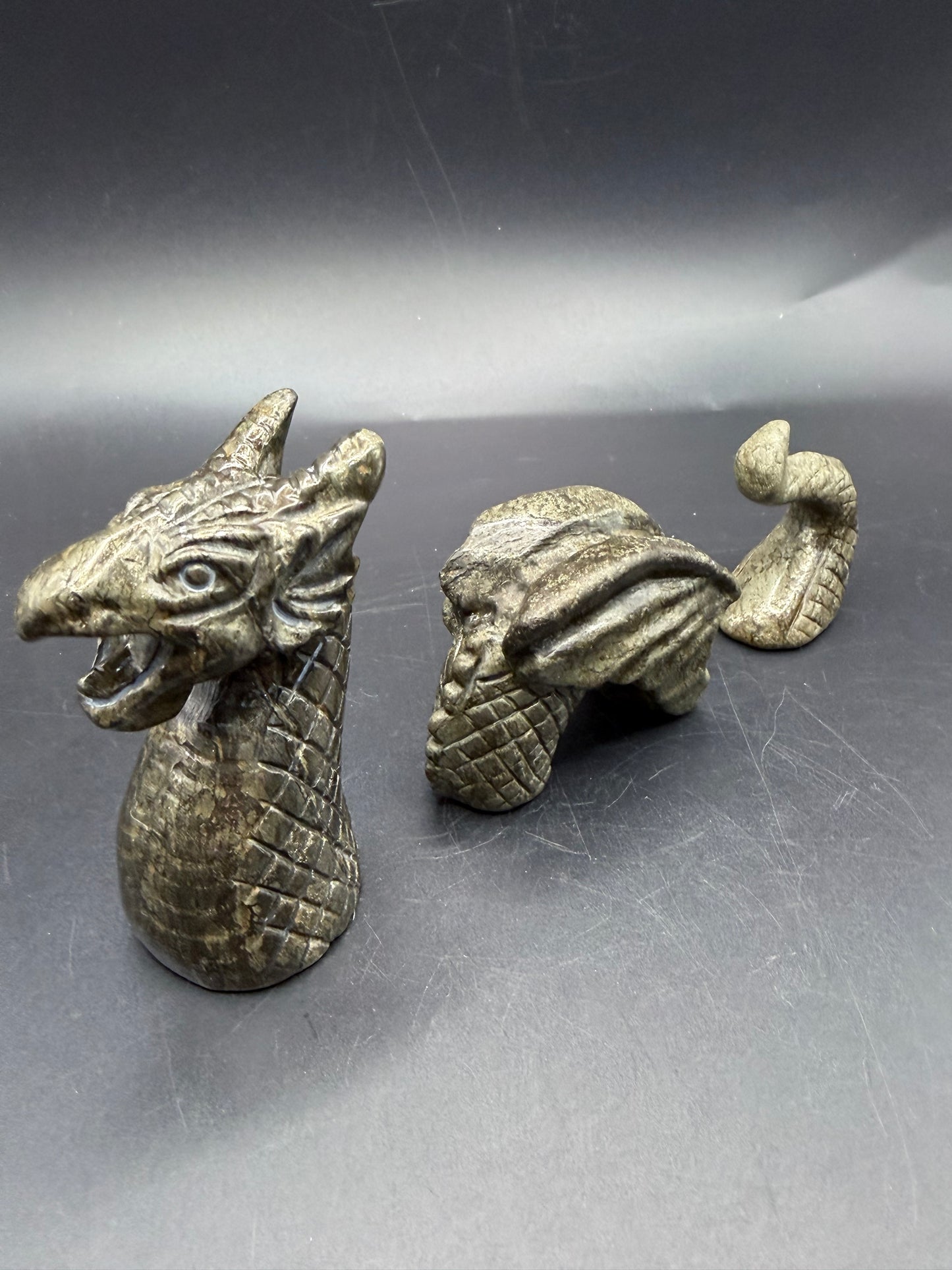 Pyrite Dragon Carving