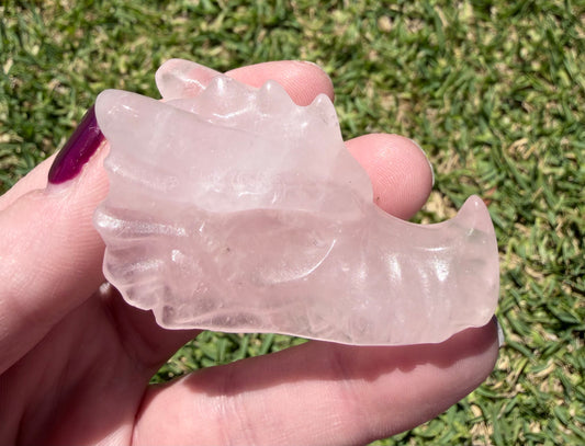 Rose Quartz Dragon Head