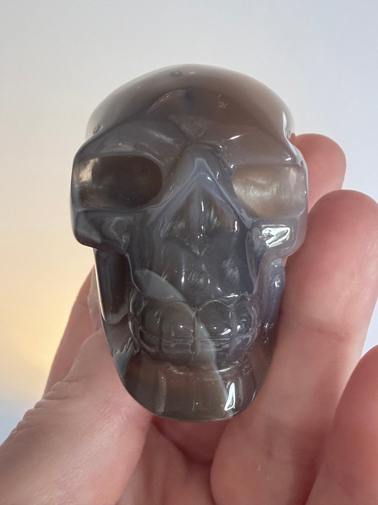 Agate Skull with Sugar Druzy Base – 6.5cm | 106g