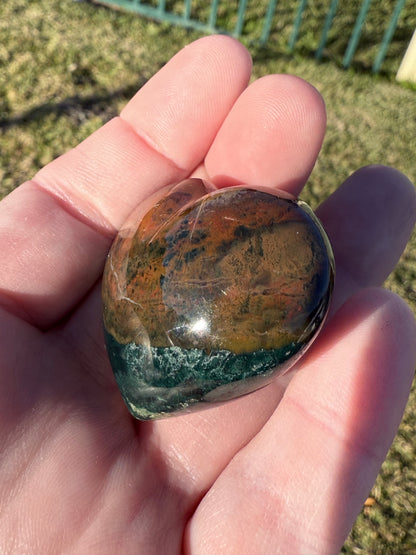 Ocean Jasper 4cm Puffy Heart