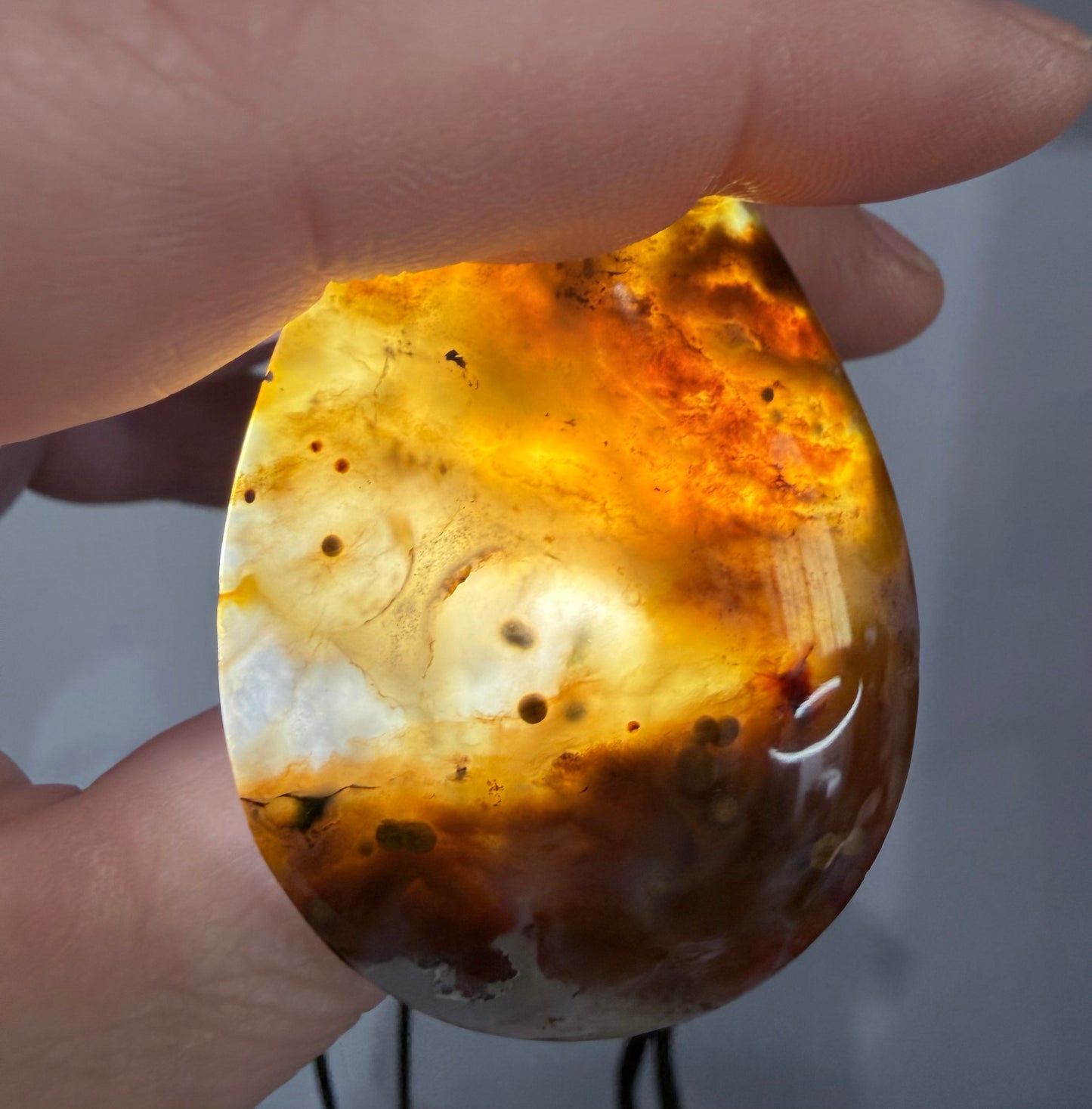 Ocean Jasper Crystal Pendant – Orbicular Jasper from Madagascar | 6 × 4 cm