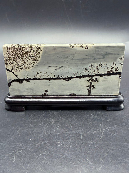 Dendritic Picture Jasper Slab on Stand