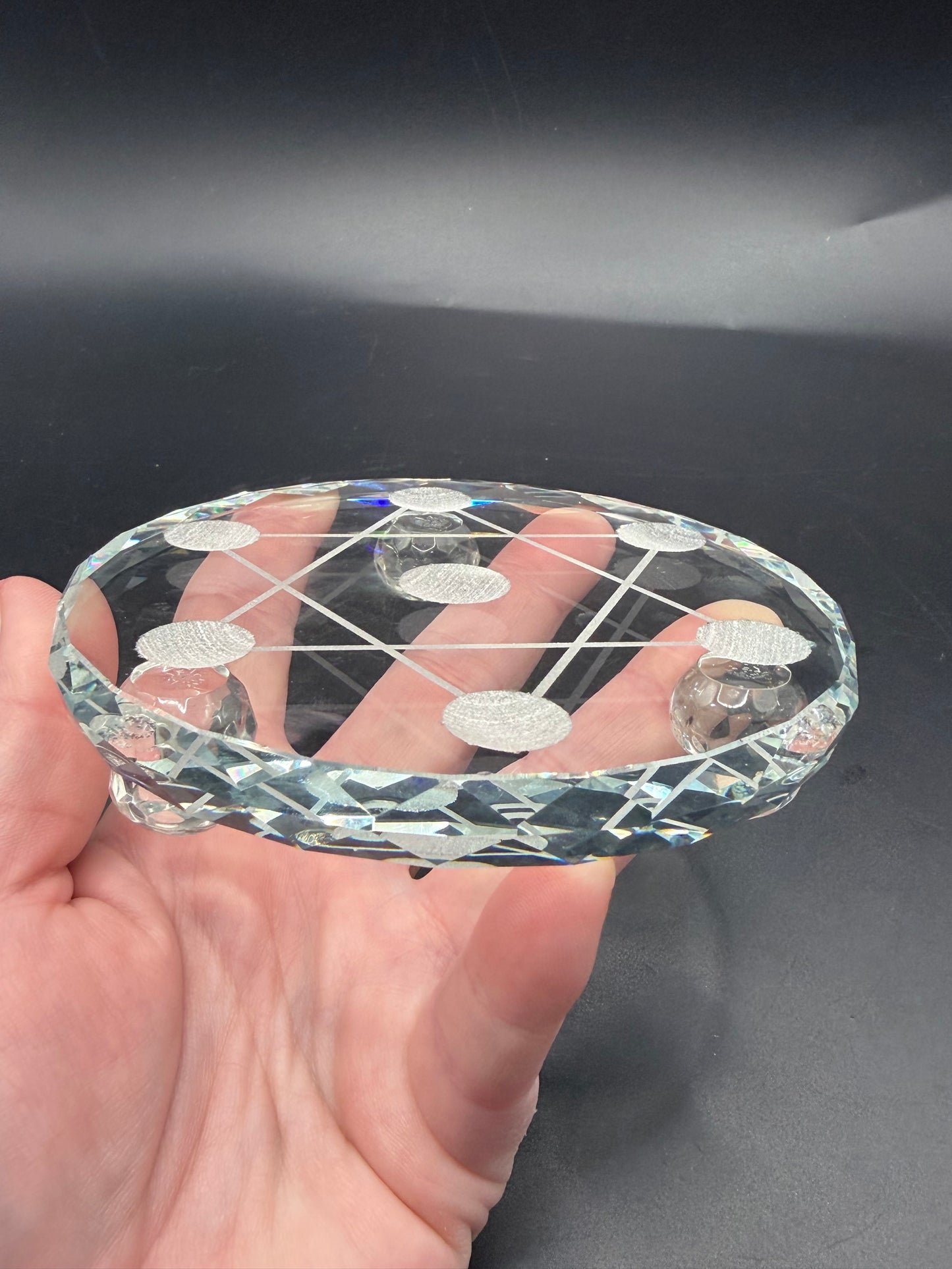 7 Chakras Crystal Grid Plate – Glass