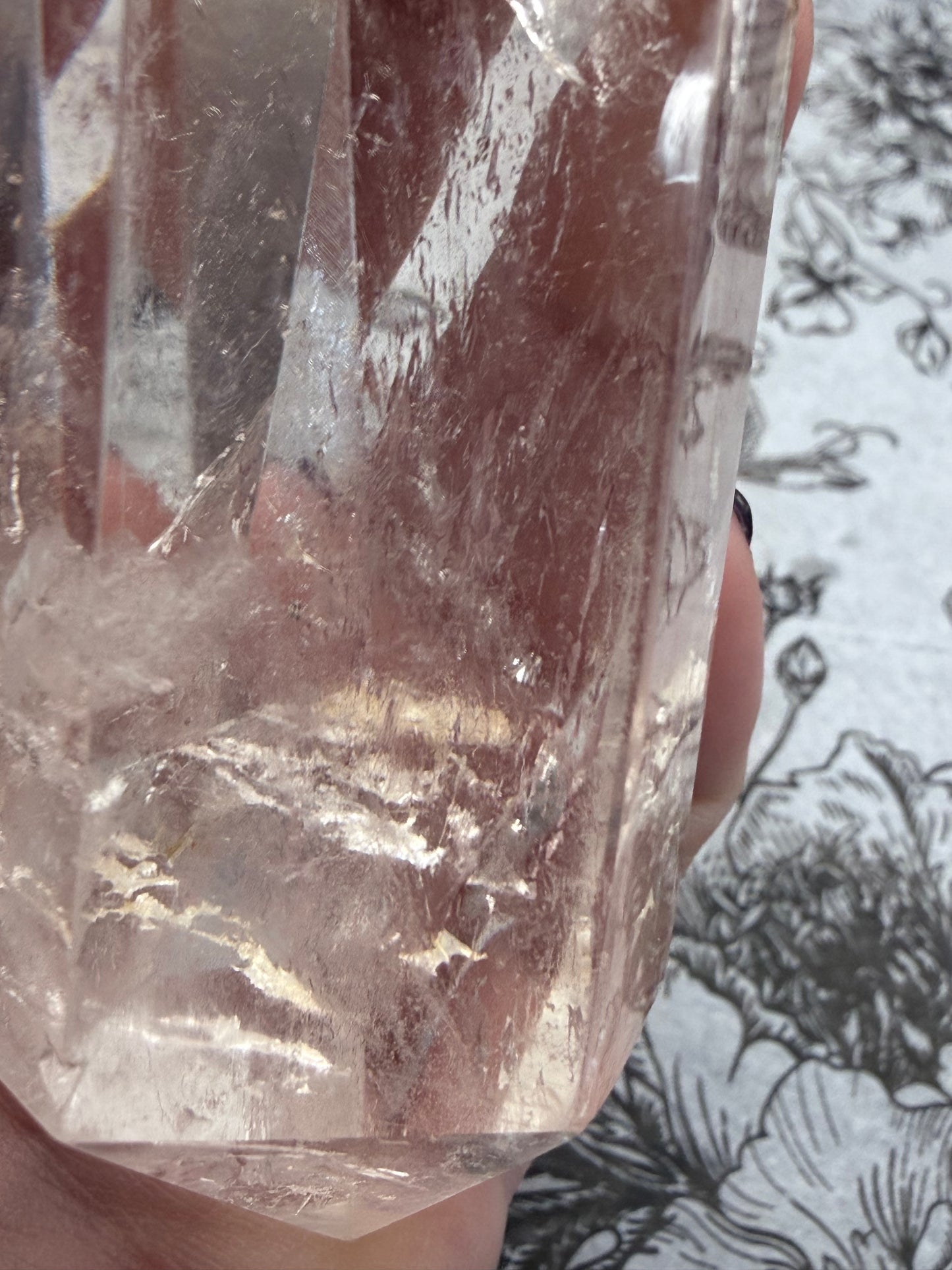 Clear Quartz Double Terminated Point with Golden Healer Inclusion (190g)
