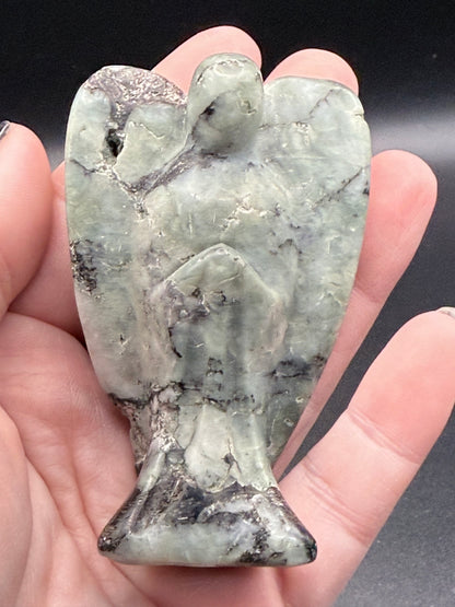 Larvikite with pyrite Angel