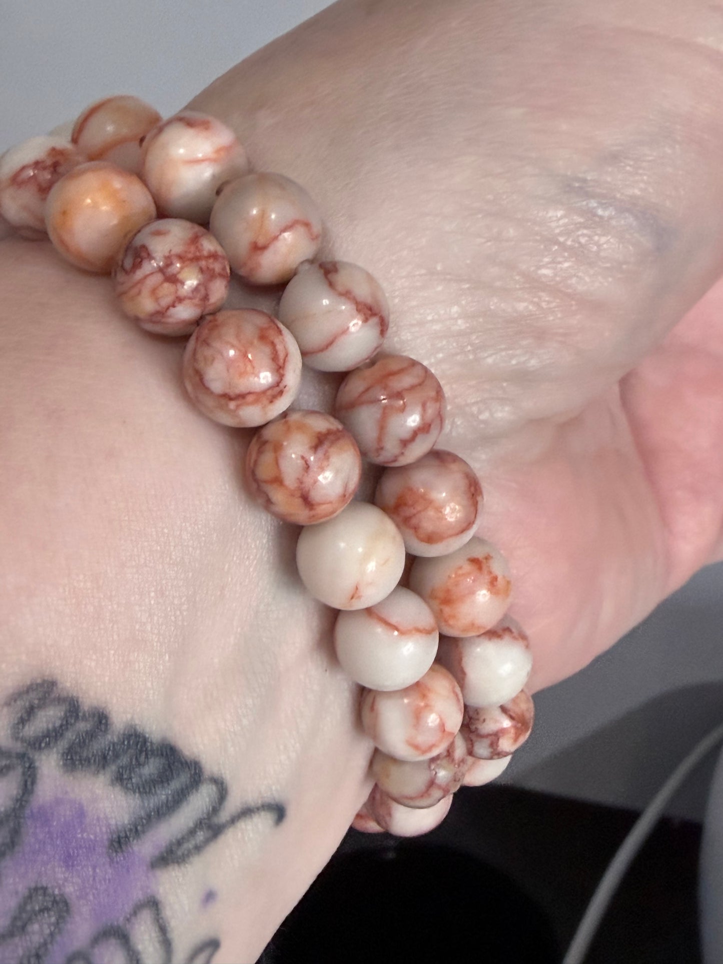 8mm Red Vein Jasper Bracelet Natural Jasper | Strength, Grounding & Stability