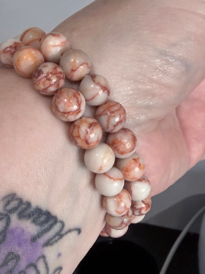 8mm Red Vein Jasper Bracelet Natural Jasper | Strength, Grounding & Stability
