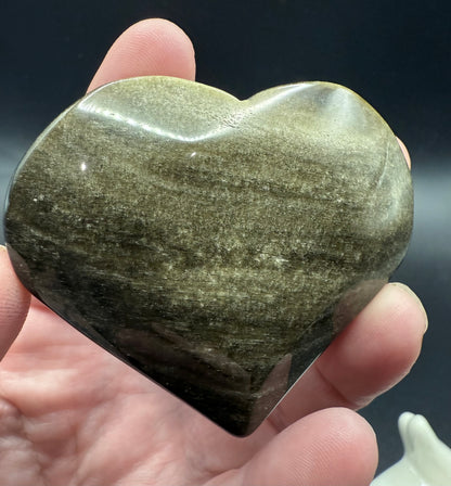 Golden Sheen Obsidian Heart – 6.3 x 5.3cm