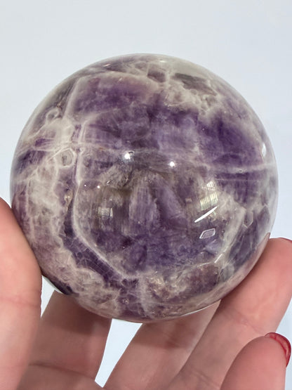 Dream Amethyst (Chevron Amethyst) Crystal Sphere – 7cm | 486g