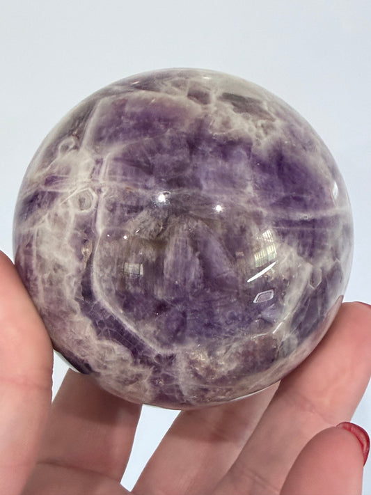 Dream Amethyst (Chevron Amethyst) Crystal Sphere – 7cm | 486g