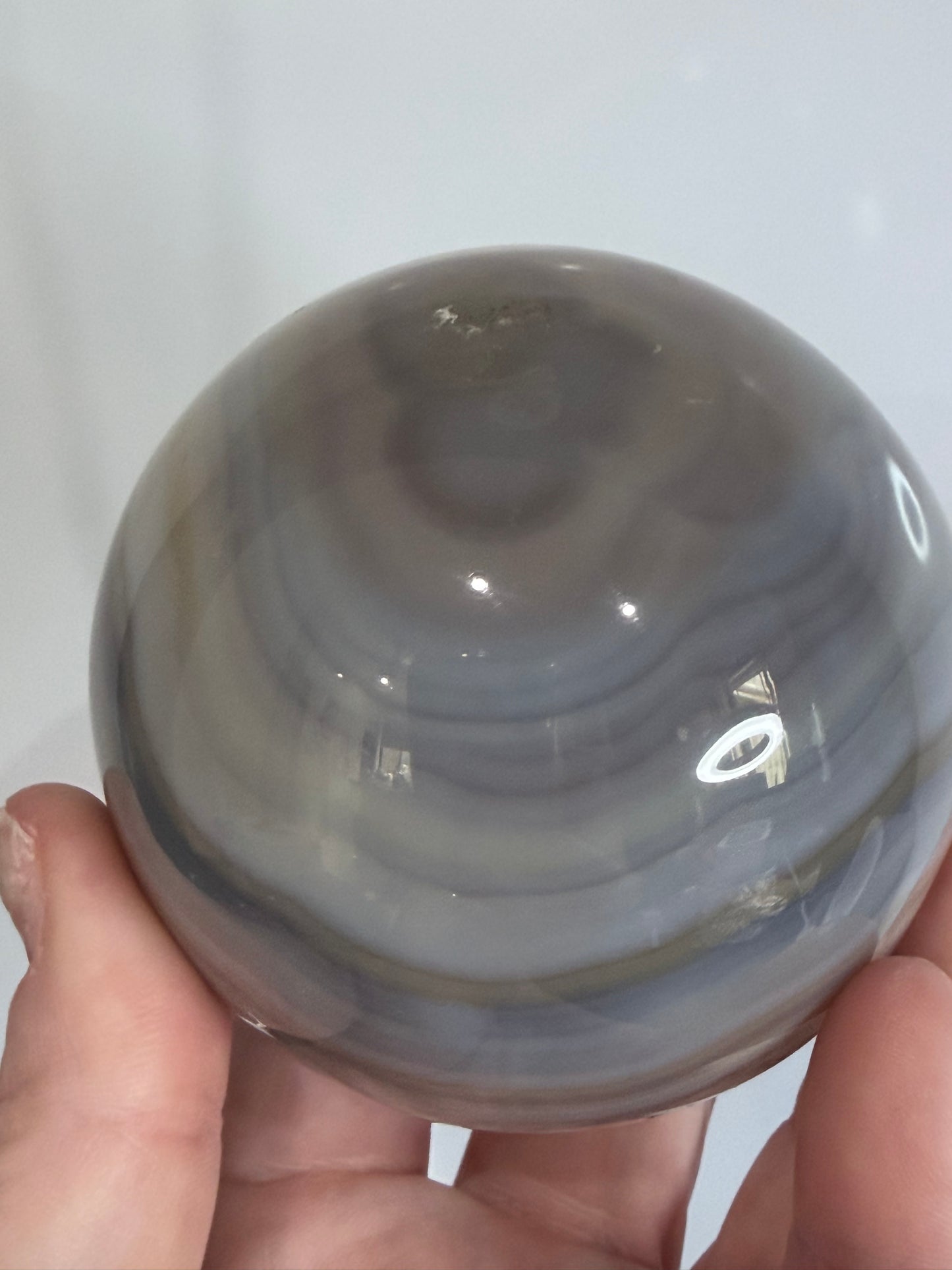 Banded Agate Druzy Sphere – 7.8cm | 475g