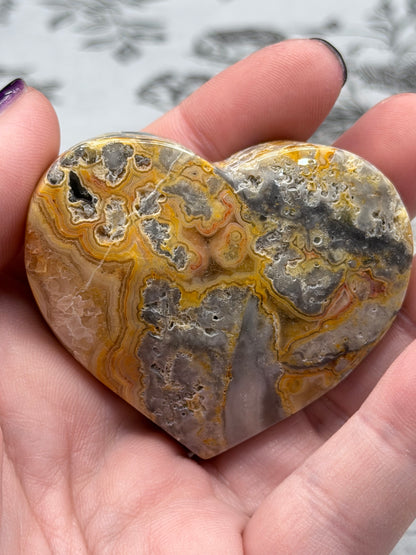 Crazy Lace Agate Heart – 90g | 5.6 x 4.6cm