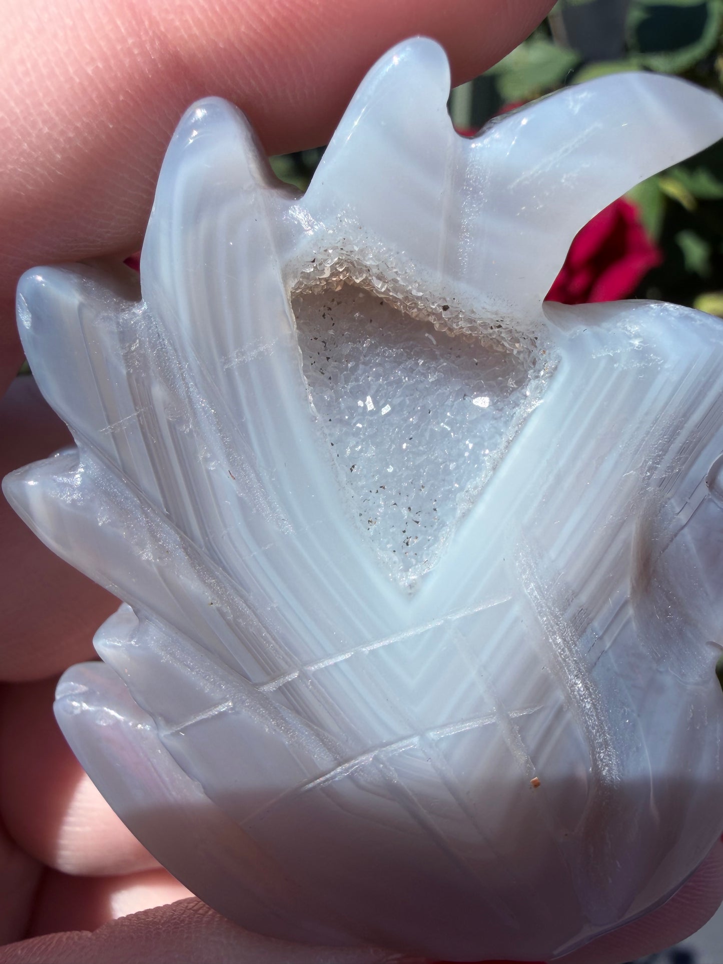 Druzy Agate Swan Carving – Self Standing (5.5 cm)