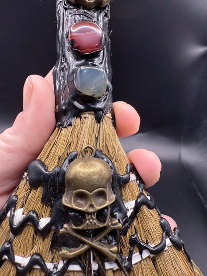 💜✨ Altar/witches Broom with Purple Fluorite Point ✨💜