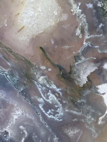 Moss Agate Slab on Stand