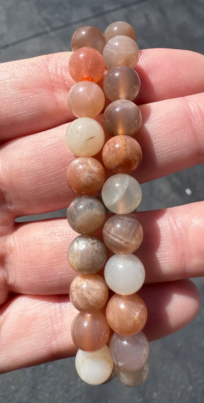 Mixed Moonstone 8mm Bracelet