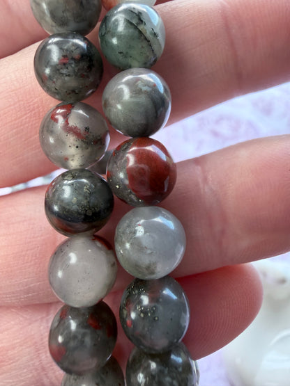 African BloodStone Bracelet 8mm