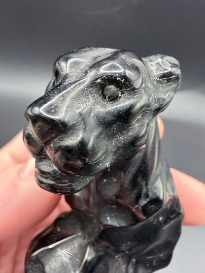 Black Obsidian Panther Carving