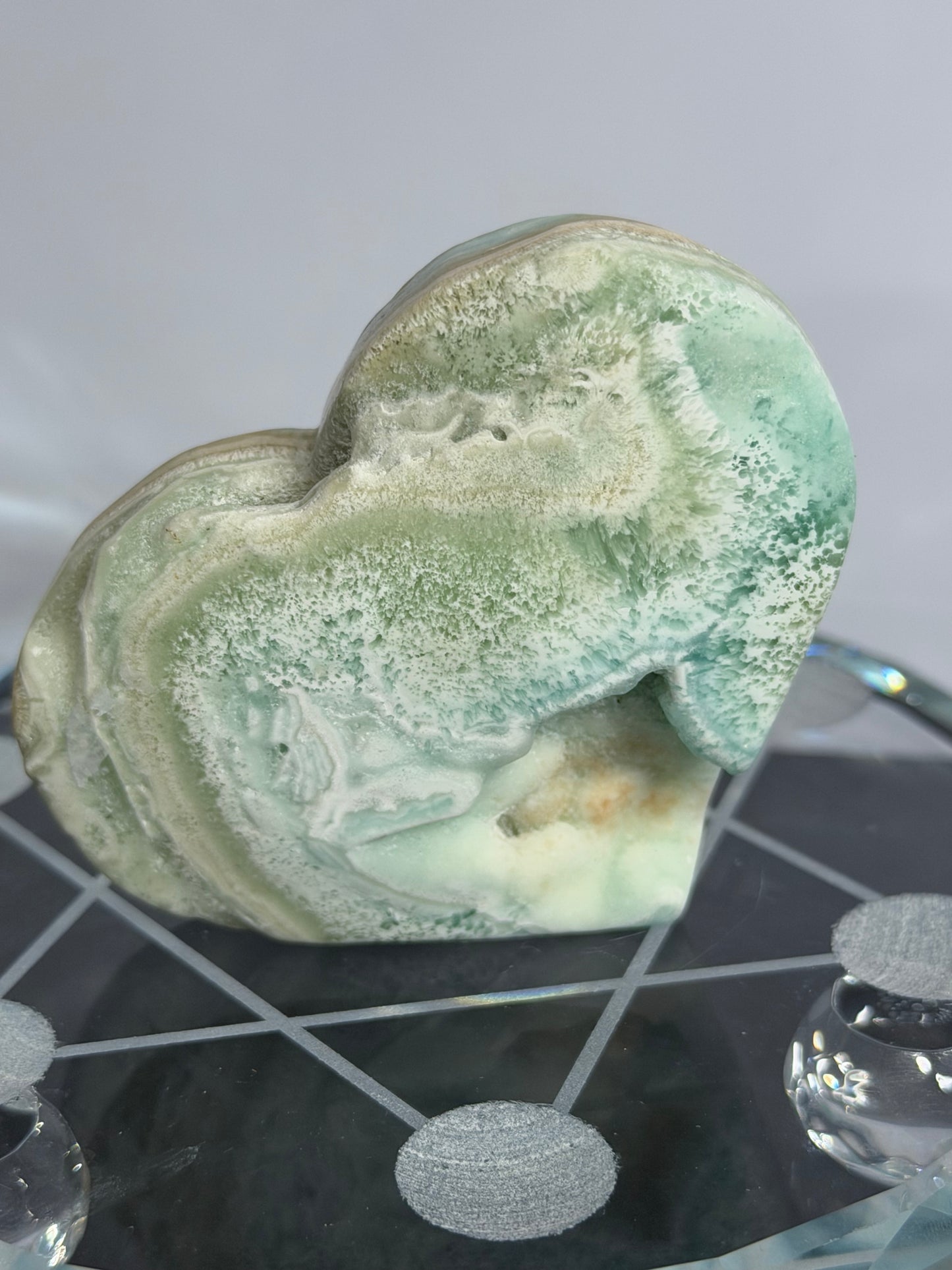 Blue Aragonite Heart – Self Standing A - 6.8cm