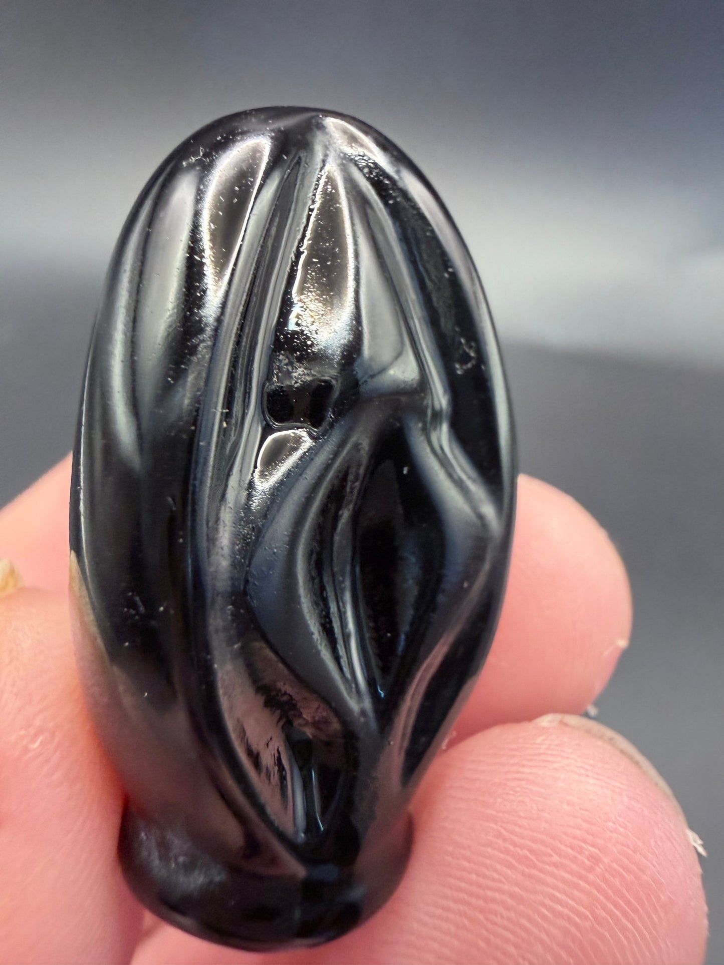Black Obsidian Source of Life Carving