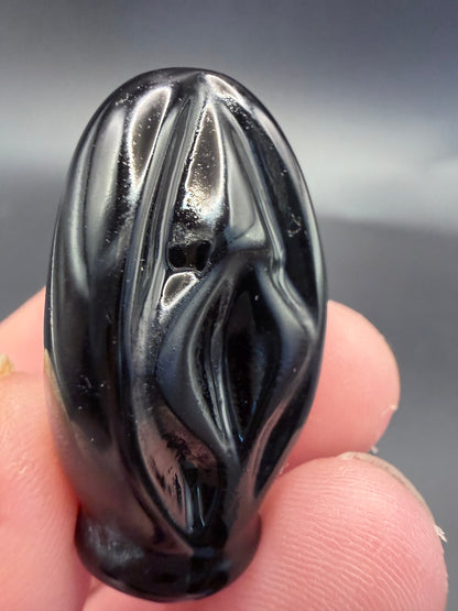 Black Obsidian Source of Life Carving