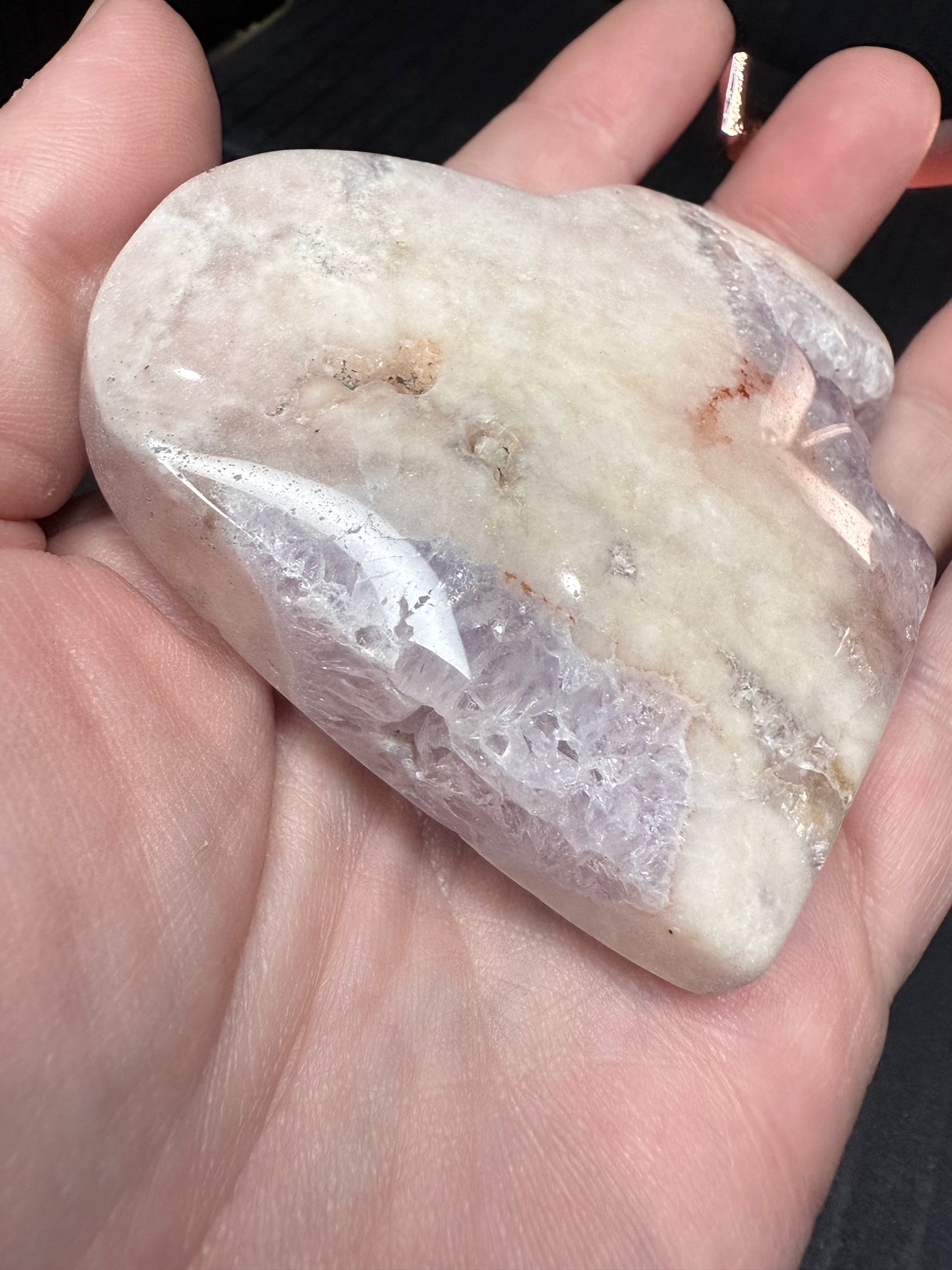 Pink Amethyst Heart on stand