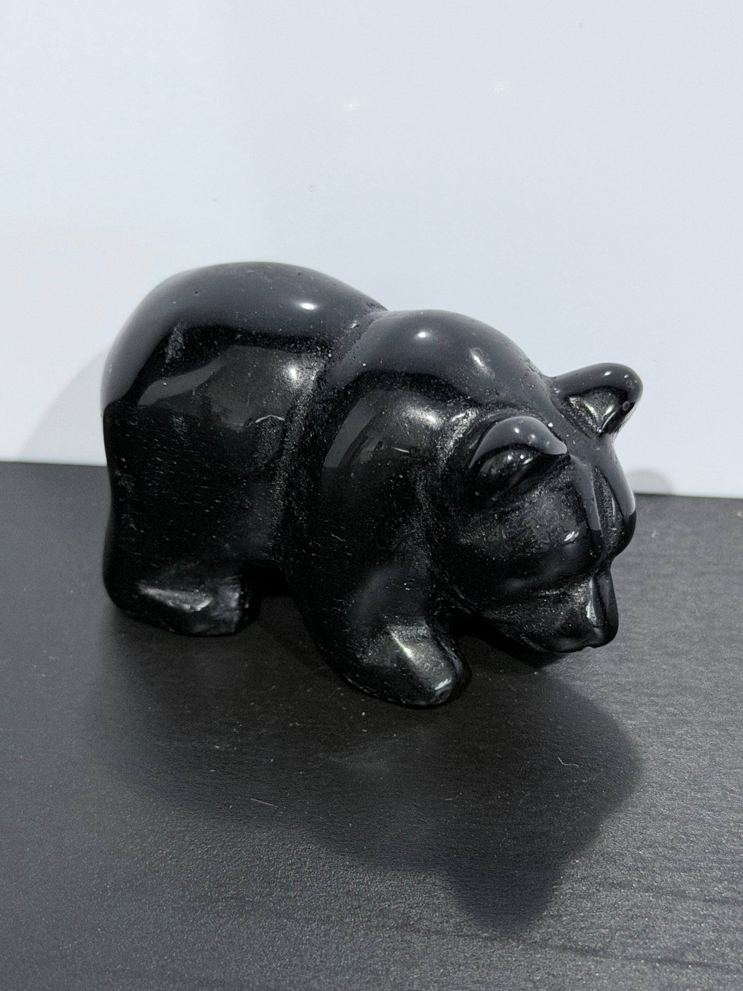 Black Obsidian Bear Carving