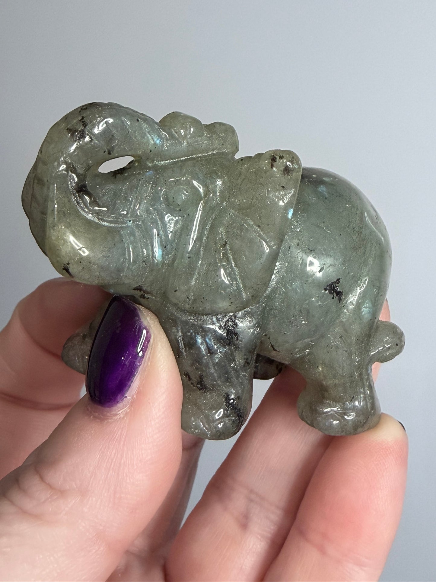 Labradorite Elephant Carving