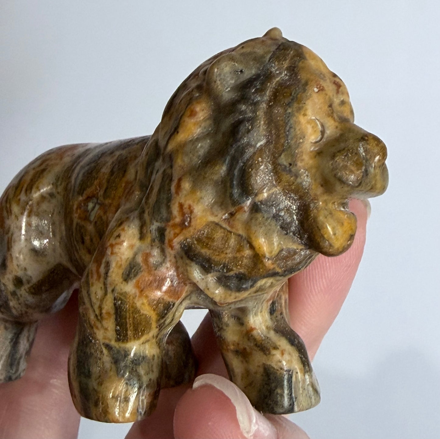 Madagascar Jasper Lion Carving – 7 × 6 cm