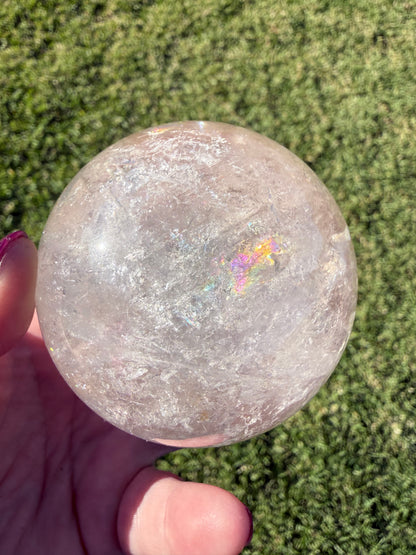 Clear Smokey Quartz Rainbow Sphere