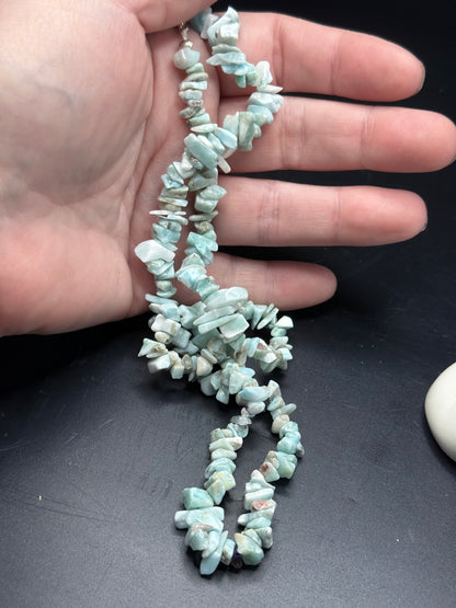 Larimar Chip Necklace & Bracelet