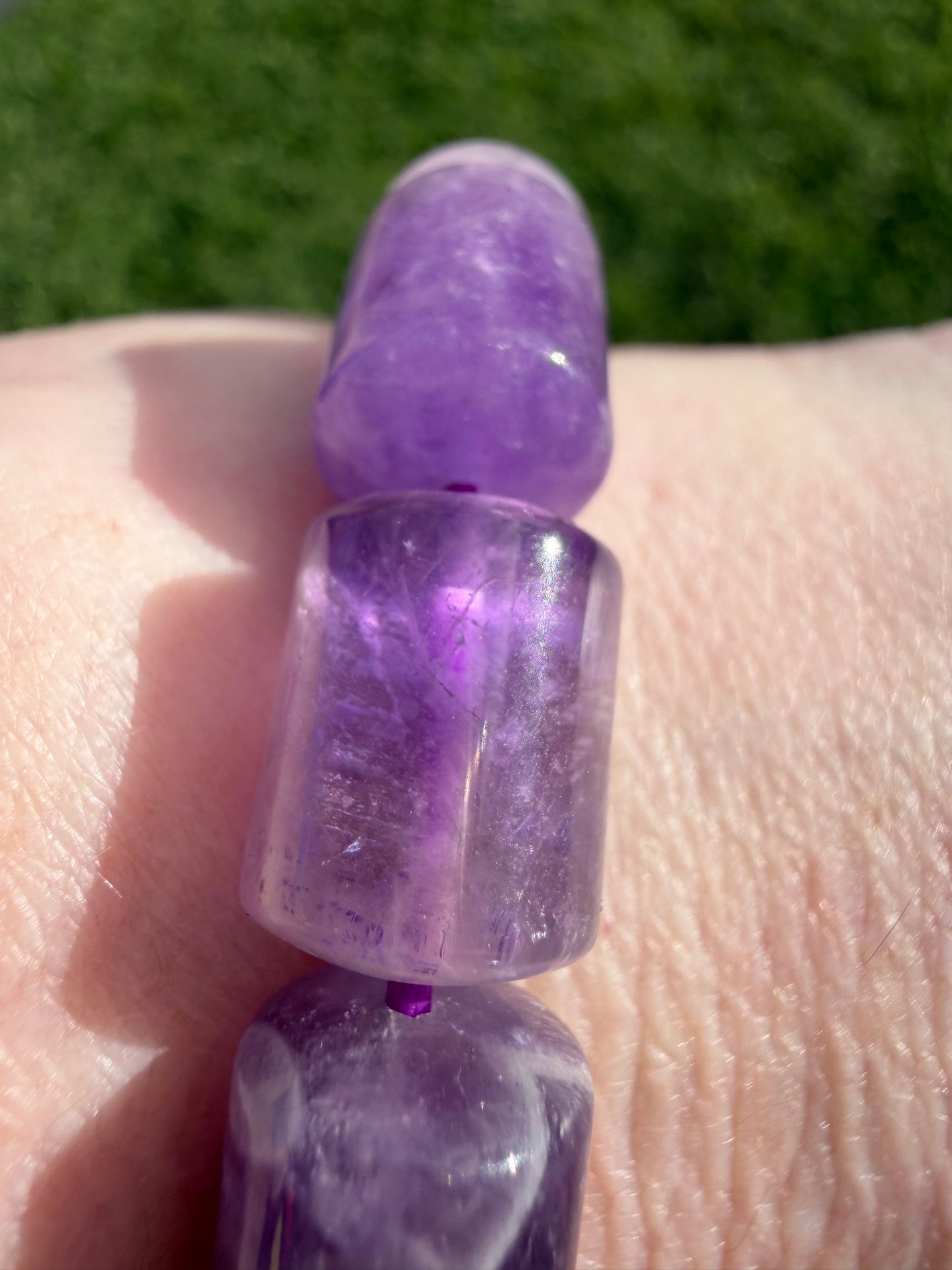 Amethyst Barrel Bead Bracelet
