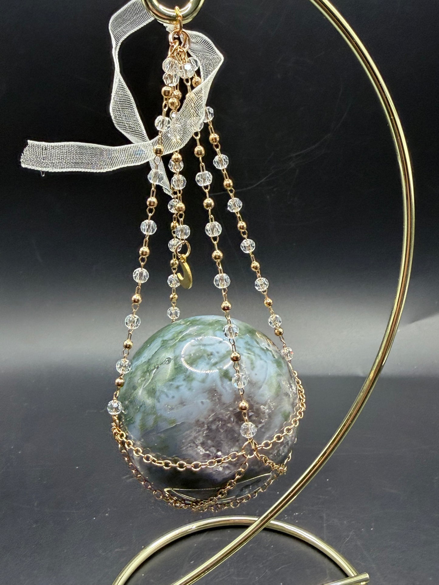 Hanging Sphere Display Stand – Gold Finish (Sphere not included)