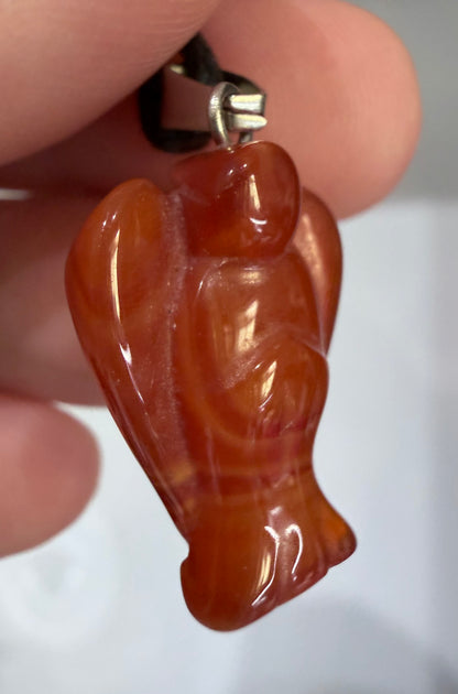 Carnelian Angel Crystal Pendant – 2.2 × 1.6 cm